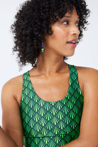 Hi-Shine Sports Bra in Emerald Metallic