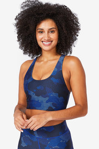 Hi-Shine Sports Bra in Navy Camo Stripe