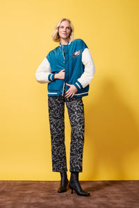 Eagles Bomber Jacket in Midnight Green and Sugar Swizzle