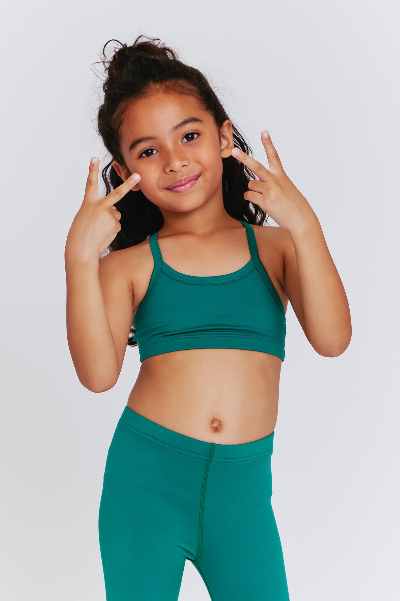 Kids TLC Y-Back Bralette in Emerald –