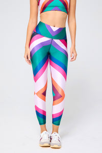 Hi-Shine Leggings in Jade Chevron
