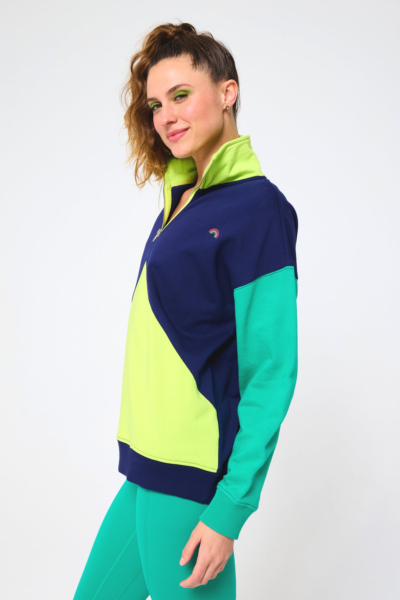 Polo Ralph Lauren Colorblock Logo Quarter Zip Sweatshirt