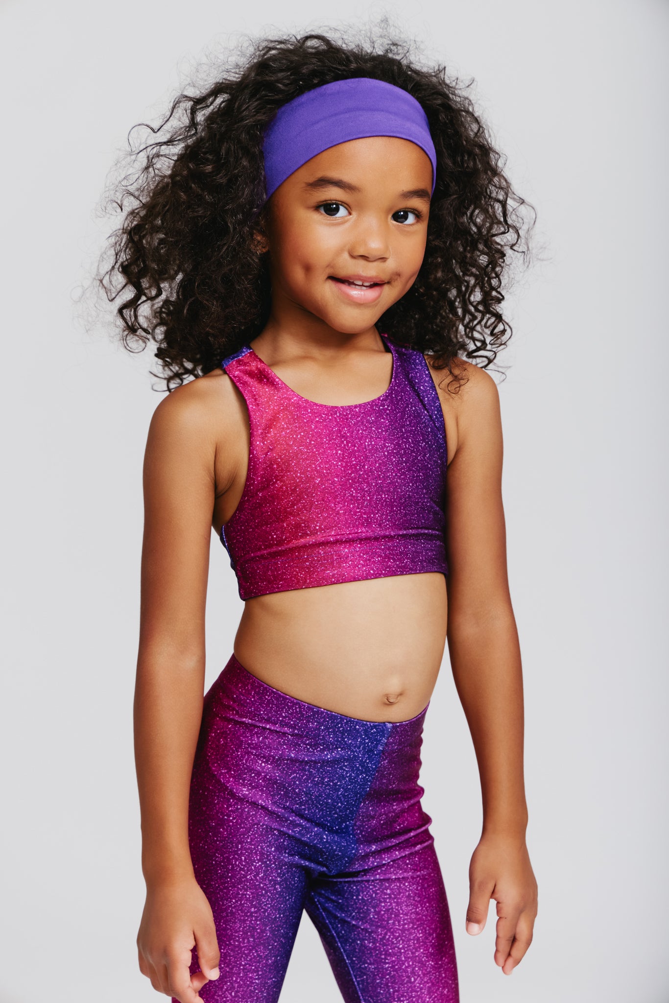Kids Hi-Shine Sports Bra in Jewel Glitter –