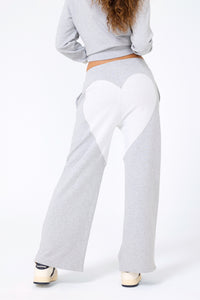 Heart-Seamed Wide Leg Pant in Collegiate Gray