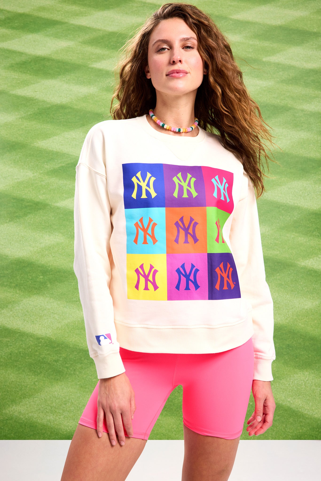 Terez Yankees Crew with Neon Logos Yankees Neon Logos Xs
