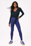 Rib Long Sleeve Wrap Top in Black