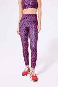 Hi-Shine Leggings in Navy Pink Geo