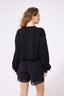 Lace Trim Crew in Black