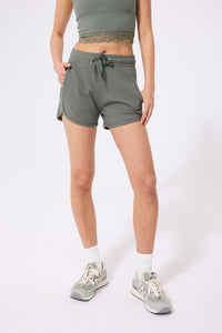 Rib Track Short in Moss