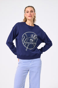 New York Yankees Gems Crew in Navy Tonal