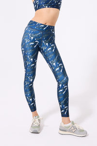 Hi-Shine Leggings in Navy Painted Leopard