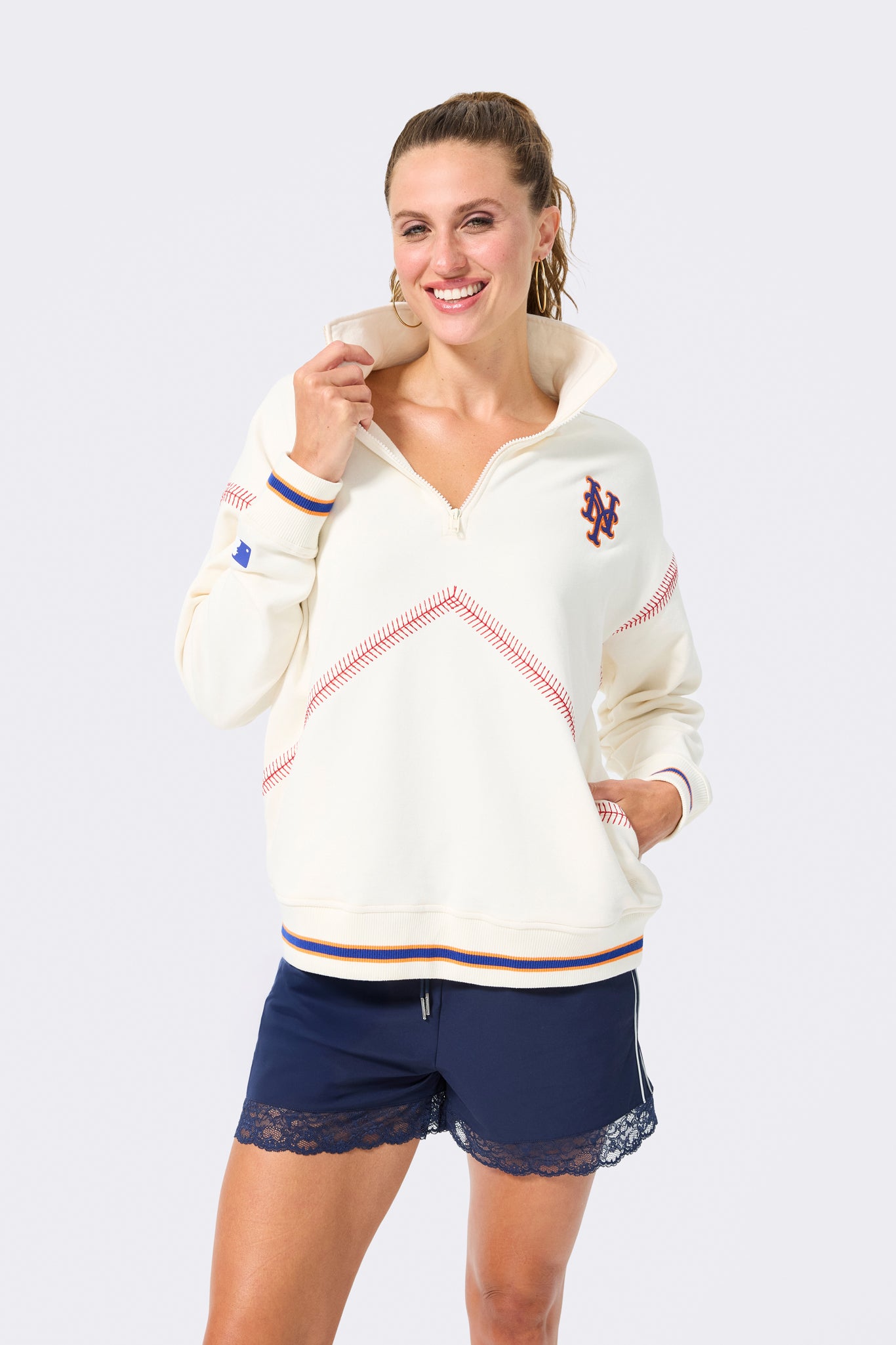 Mets Quarter Zip with Baseball Stitch – Terez.com