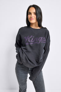 Sacramento Kings Gems Logo Crew in Dark Gray