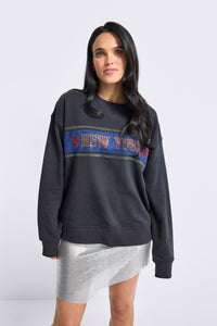 NY Knicks Stripe Gems Logo Crew