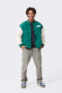 Jets Bomber Jacket in Green and Sugar Swizzle