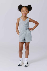 Girls Rib Shorts in Collegiate Gray