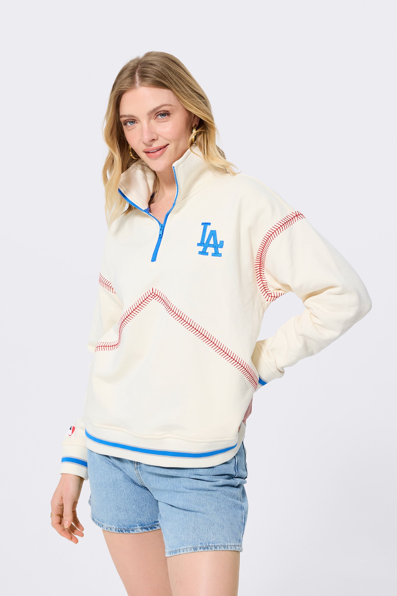 Los Angeles Dodgers Stitch Quarter Zip – Terez.com