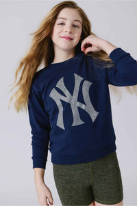 Girls New York Yankees Marquee Crew in Navy