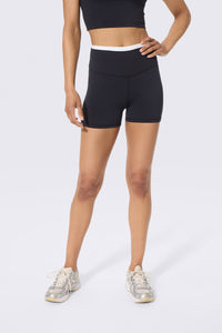 Flex Layered Active Booty Short in Black and White