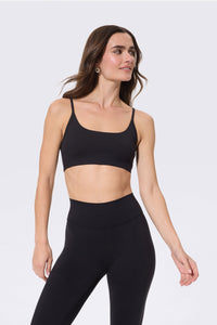 TLC Skinny Strap Bra in Jet Black