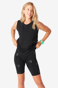 UpLift Bike Shorts in Black Tonal Star Foil