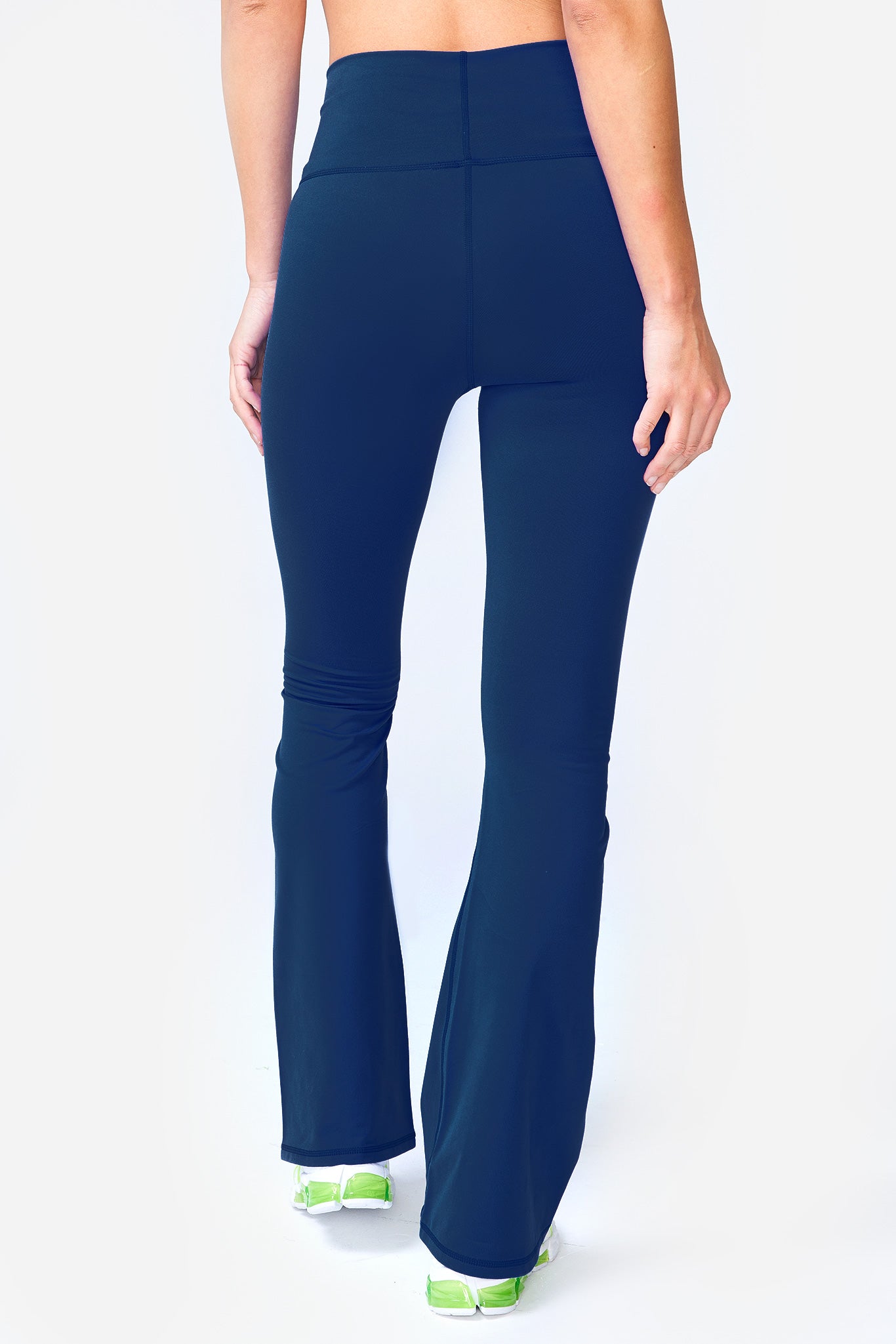 Flared leggings in stretch cotton - Dark Blue