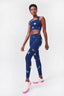 UpLift Leggings in Navy Rainbow Star Foil with Tall Band