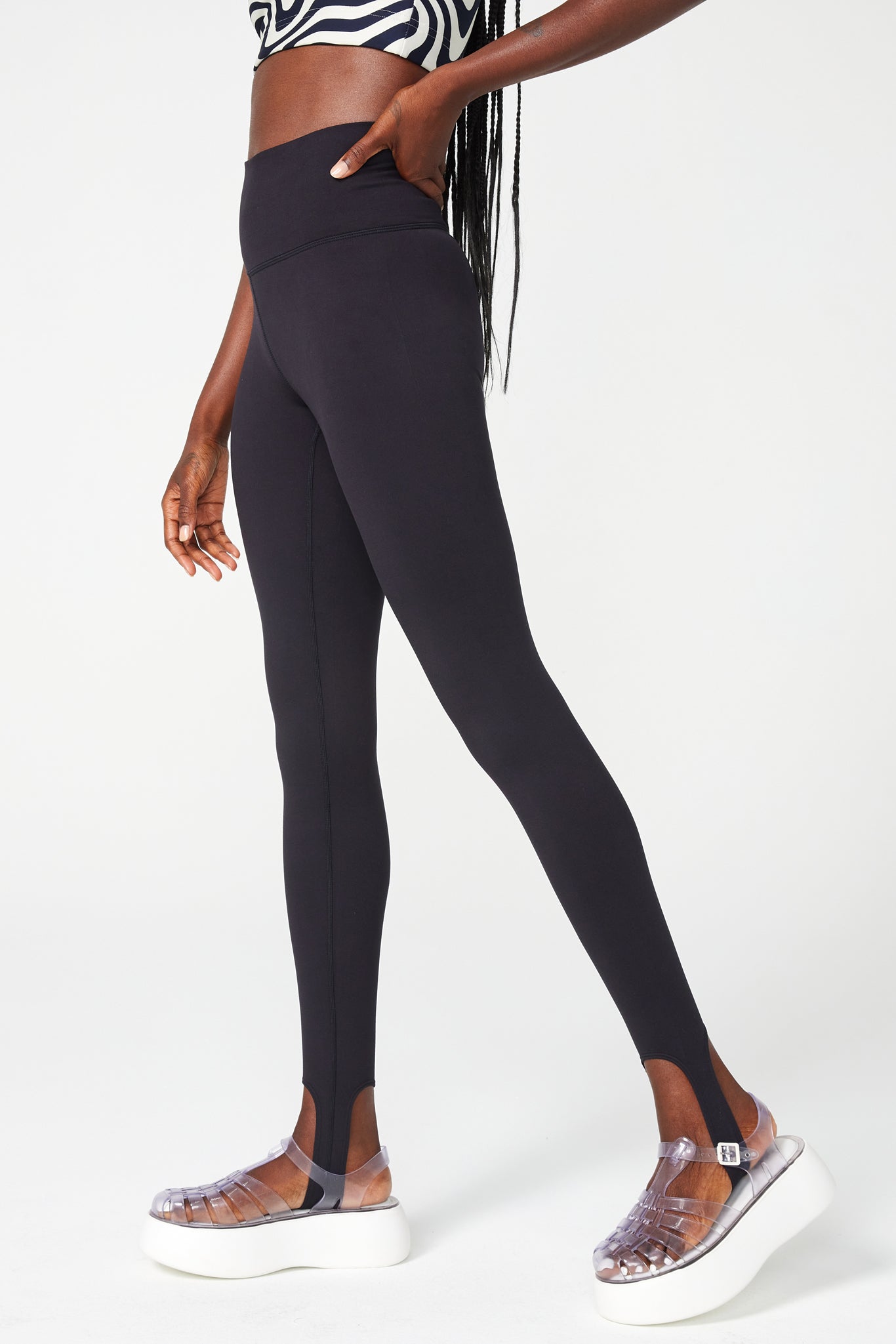 Terez Jet Black TLC Stirrup Leggings