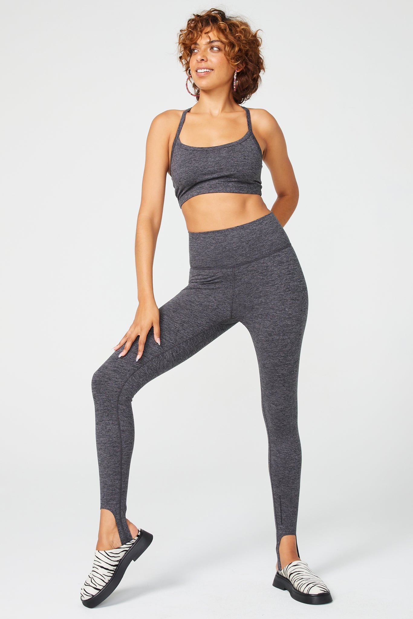 TLC Stirrup Leggings in Dark Heathered Gray