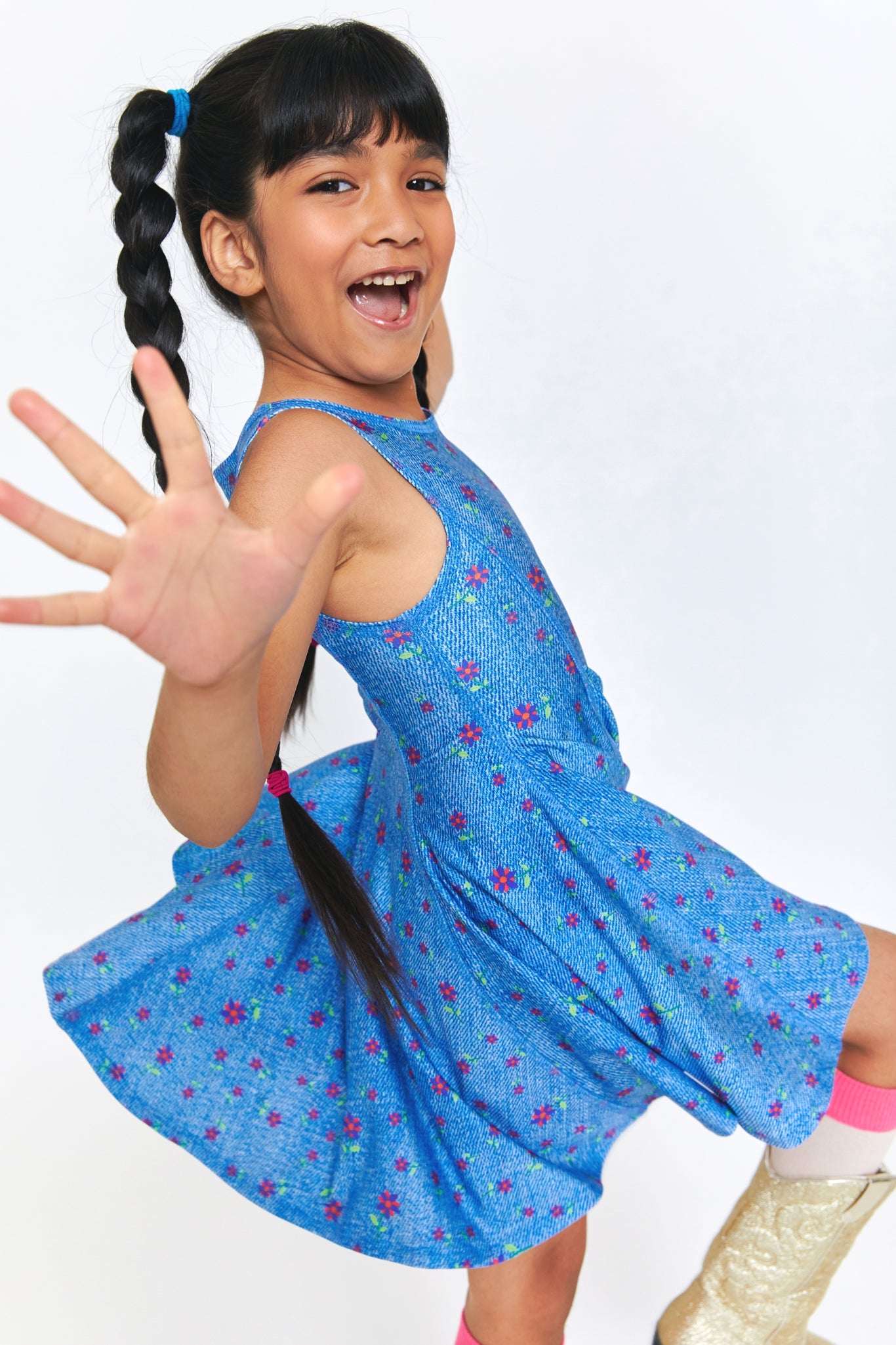 Kids denim dress hot sale