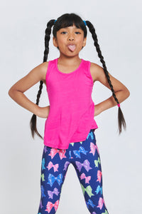 Kids Racerback Tank In Hot Pink