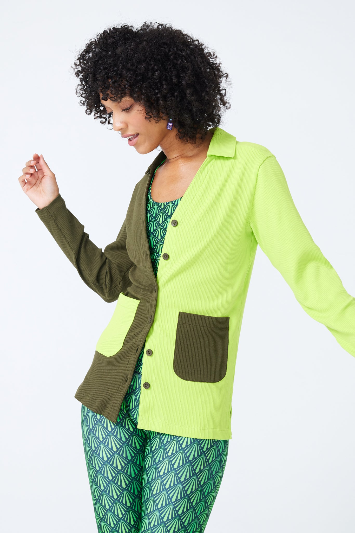 Womens lime green best sale cardigan