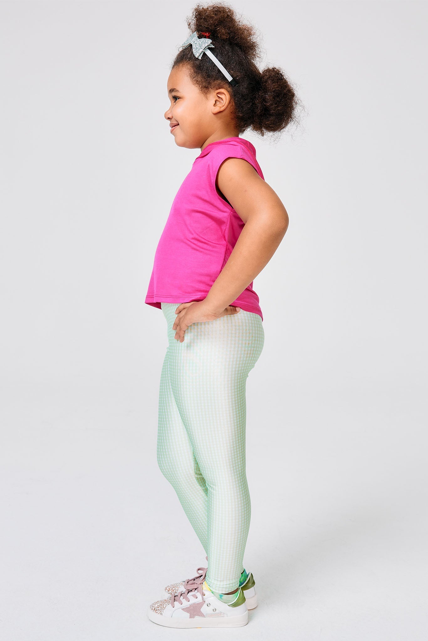 Terez Girls Lime Gingham Leggings