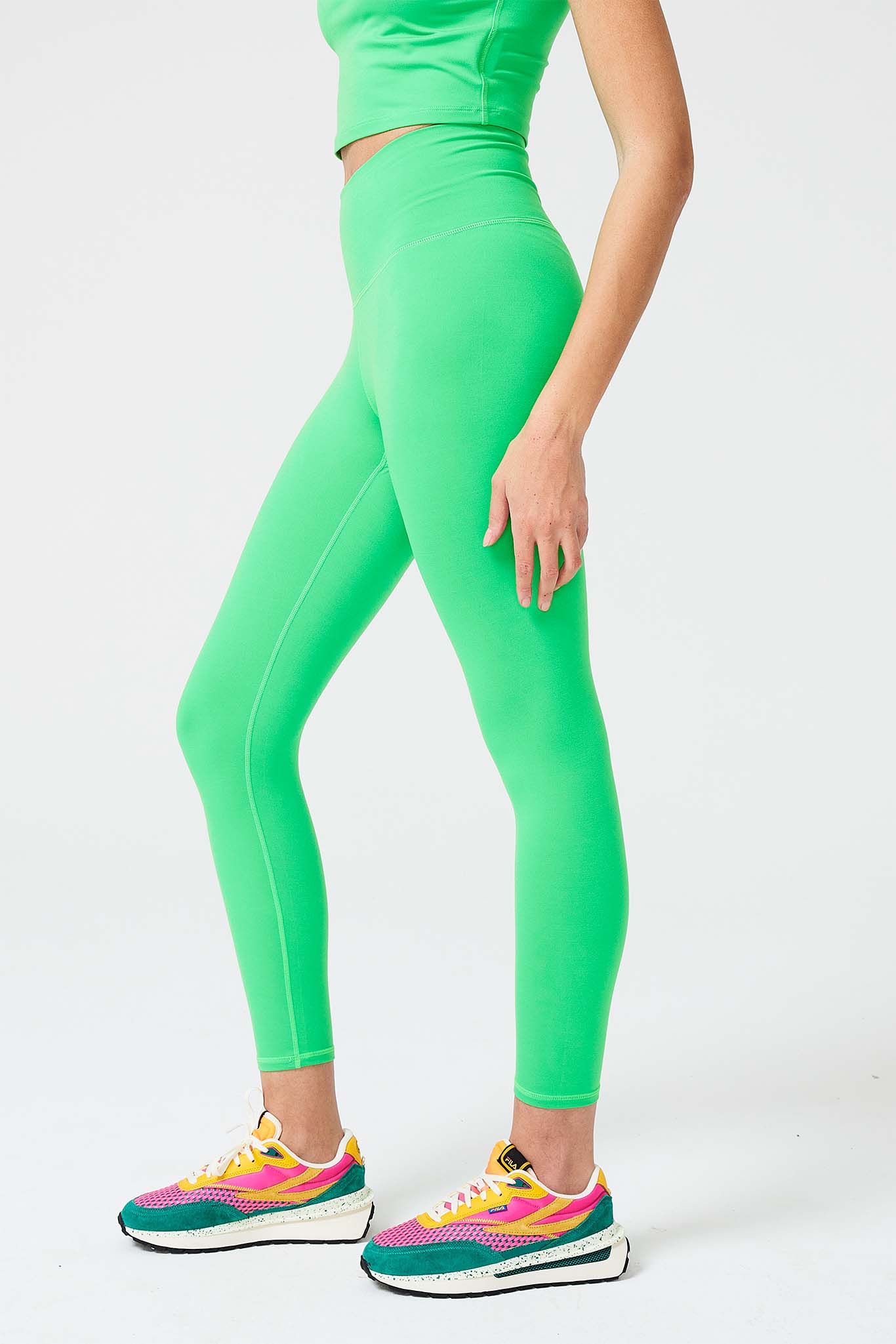New Womens FILA Multicolor Logo High Waist Leggings XS S M Yoga pants  leggings (Medium)
