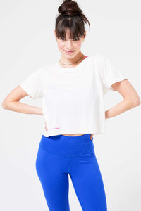 WorkIt Crop Tee in White