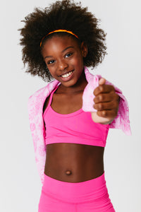 Girls TLC Y-Back Bralette in Terez Pink