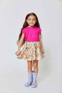 Kids Skater Skirt in Neon Candy