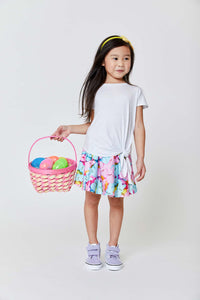 Girls Skater Skirt in Marshmallow Bunnies