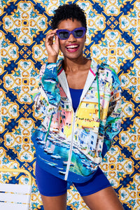 Oversized Zip Hoodie in Italian Port