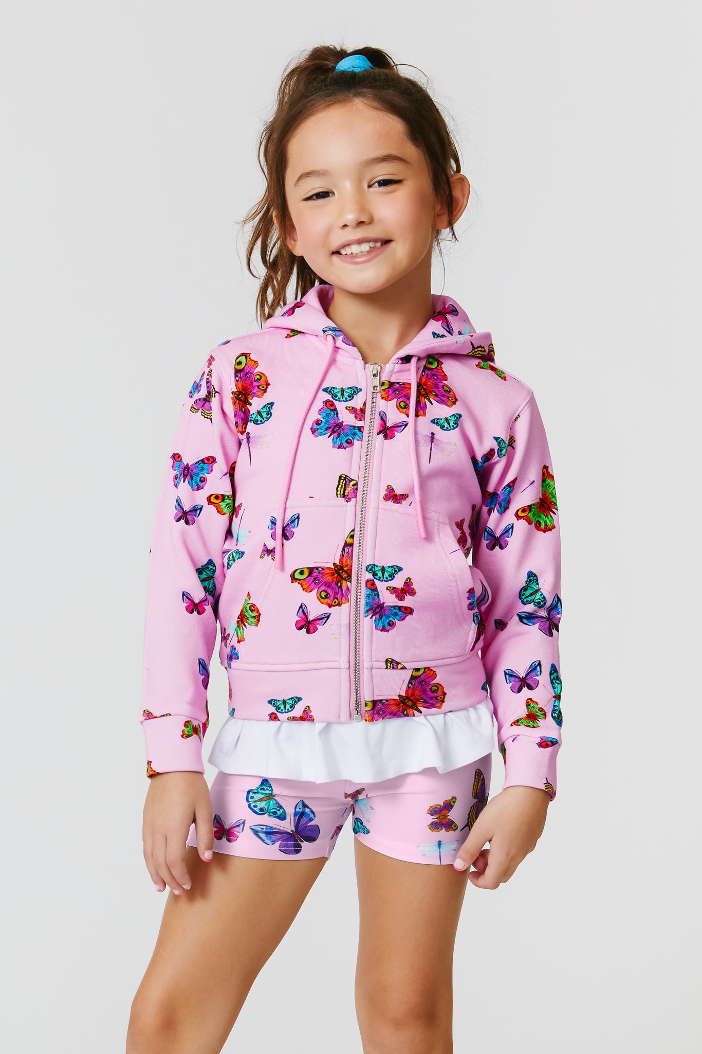 ladies pink zipped hoodie