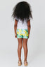 Kids Booty Shorts in Aqua Lemon Spritz