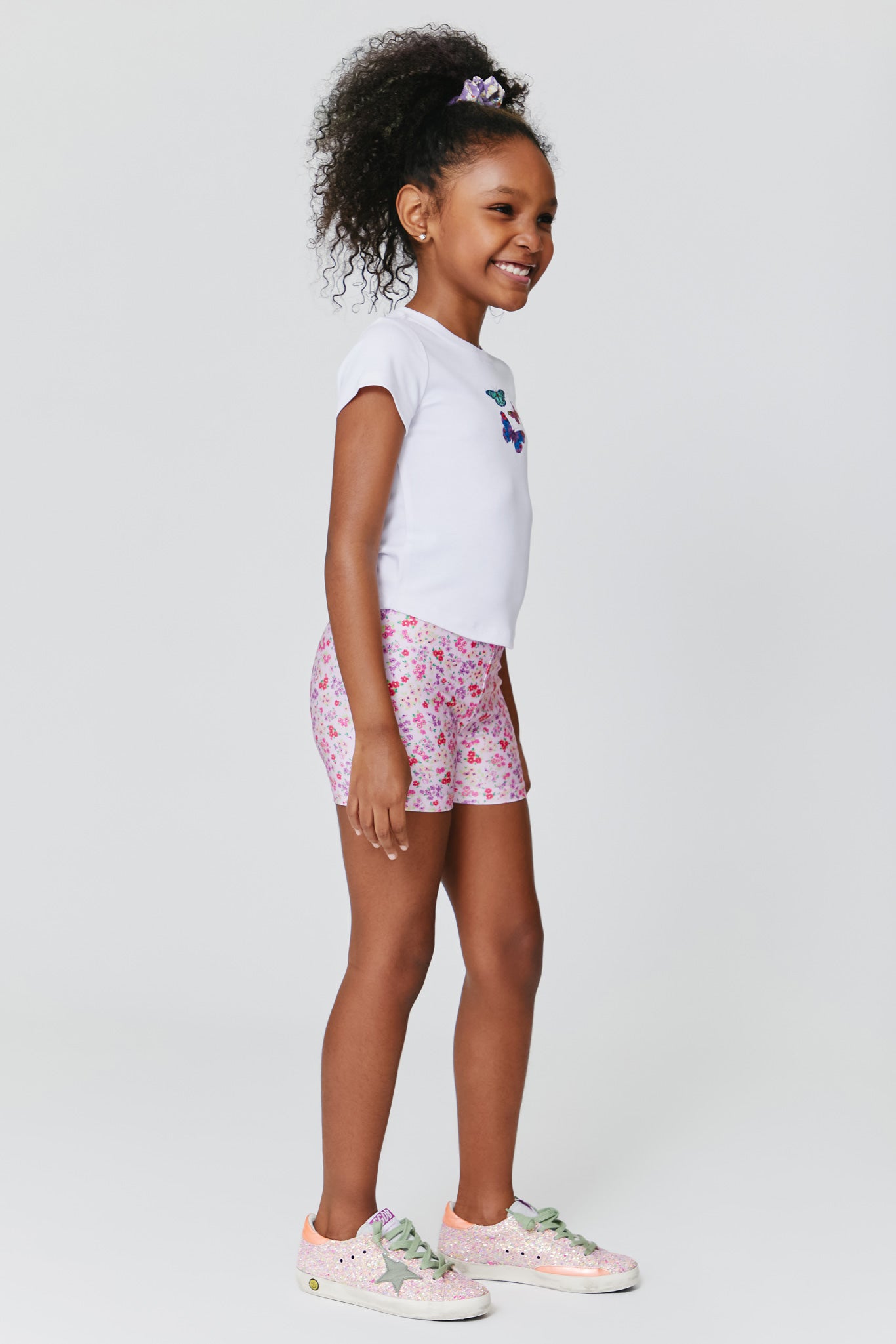 Kids Booty Shorts in Mini Pastel Floral