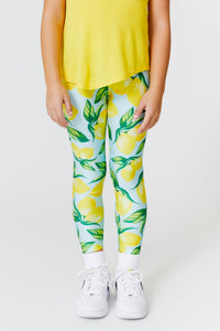 Toddler Leggings in Aqua Lemon Spritz