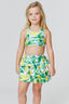Kids Sports Bra in Aqua Lemon Spritz