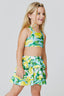 Kids Sports Bra in Aqua Lemon Spritz