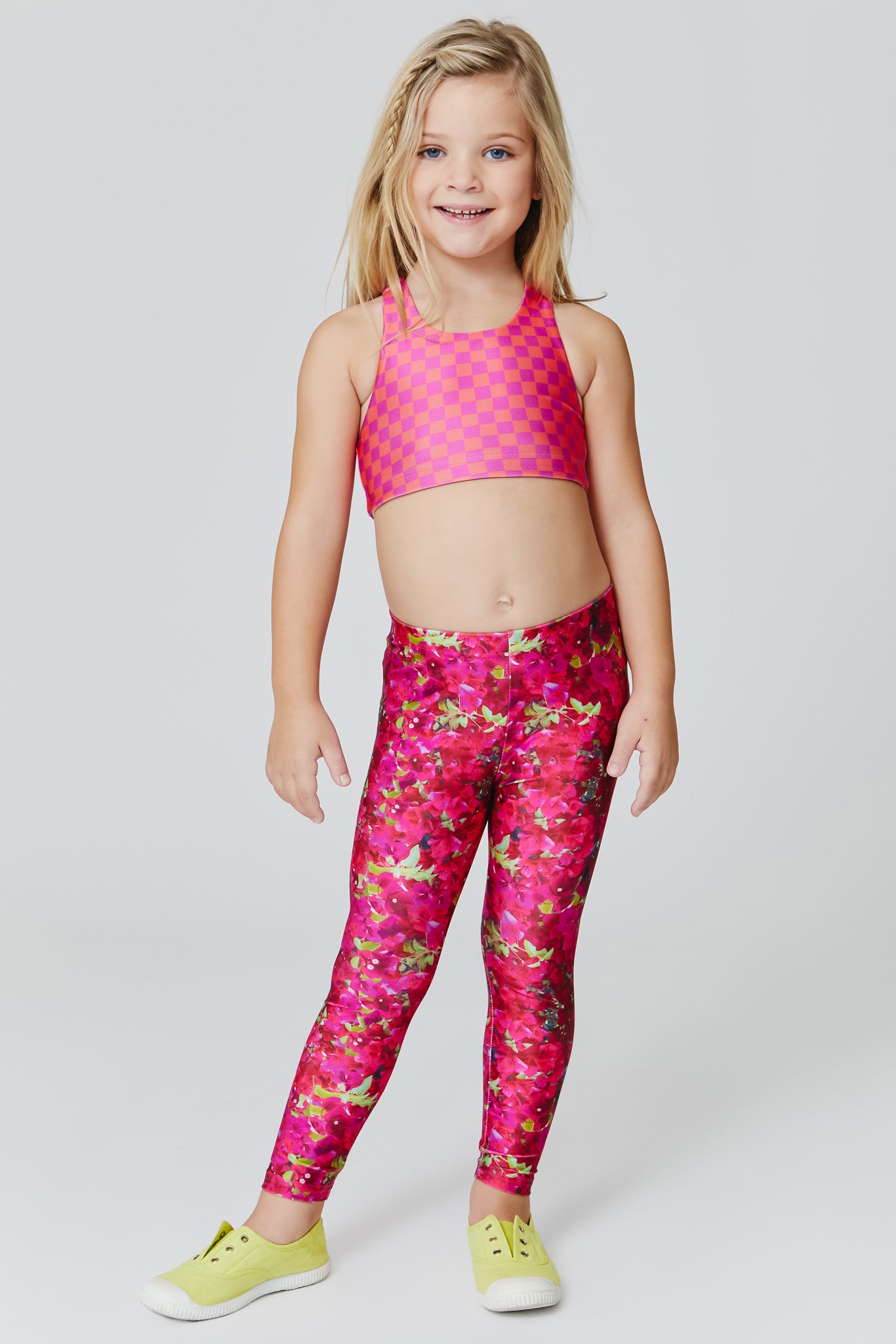 Kids Leggings in Bougainvillea –