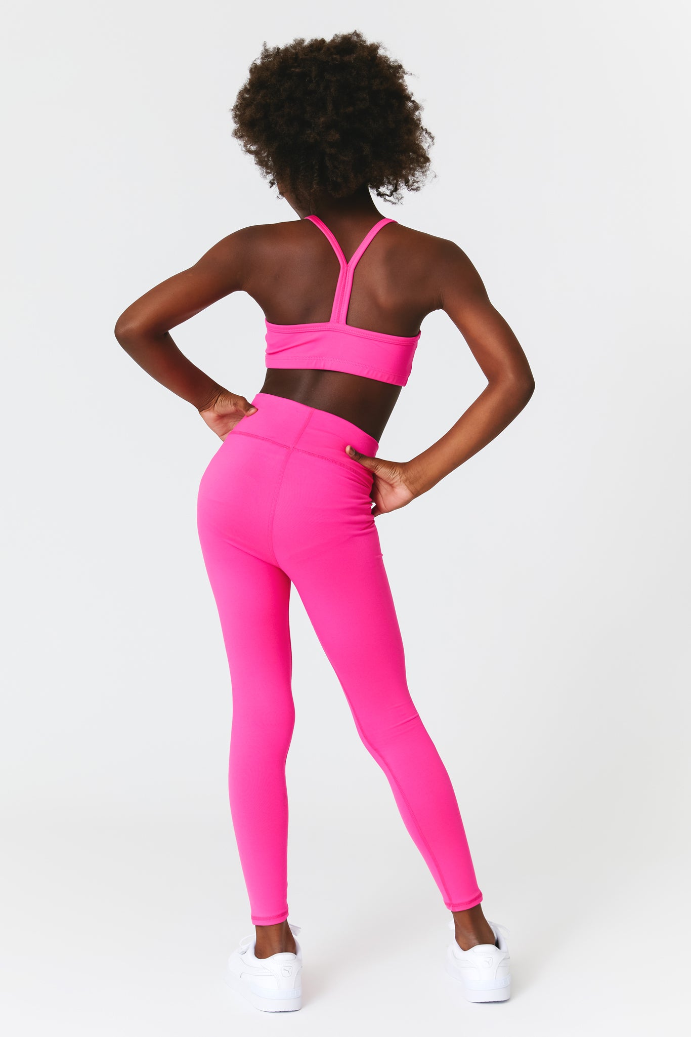 Girls in pink deals yoga pants