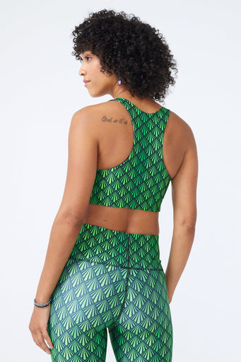 Hi-Shine Sports Bra in Emerald Metallic