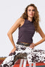 Rib Racer Tank in Mocha