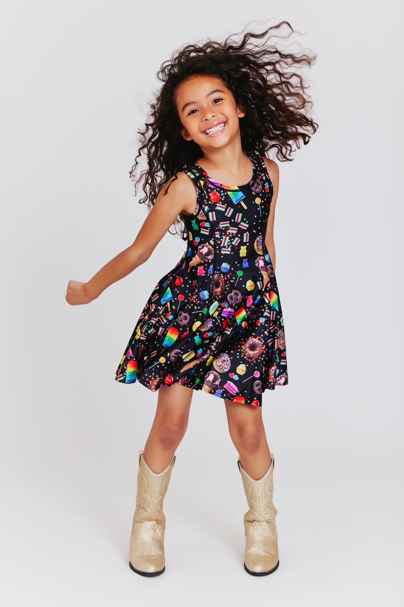 Toddler Skater Dress in Black Candy Spill – Terez.com